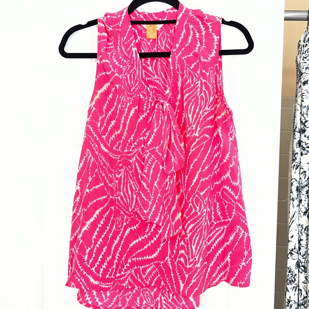 Lilly Pulitzer Vibrant Pink Patterned Blouse